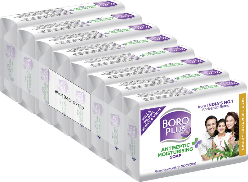 Boroplus Antiseptic And Moisturising Toilet Soap With Neem,Eucalyptus And Honey| 125Geach(8 X 125 G)