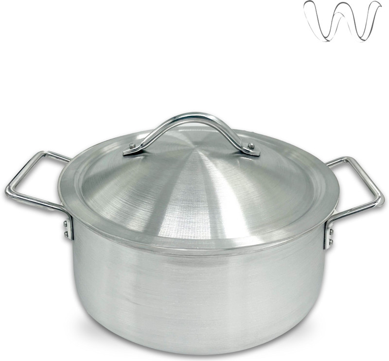 Wazir Chand Cooking Pot 3 Litre | Sauce Stock Pot With Lid | Cook & Serve Casserole Induction Bottom Cookware Set(Aluminium, 1 – Piece)