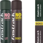 Fastrack No Nasties Perfume Spray – Lit & Badass (Pack Of 2) Deodorant Spray  –  For Men & Women(270 Ml, Pack Of 2)