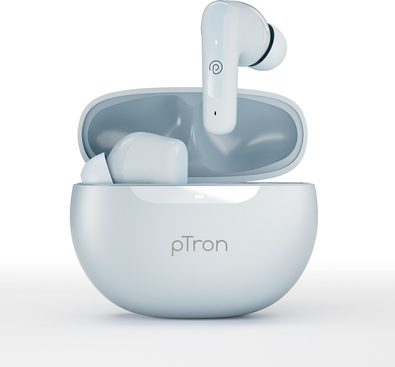 Ptron Bassbuds Vibe W/ 34 Hrs Playback,Clear Calls,13Mm Dynamic Drivers,Bluetooth V5.3 Bluetooth(Grey, True Wireless)