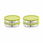 Steellock Flex Stainless Steel Containers Size Slim 550Ml X 4 (Green)