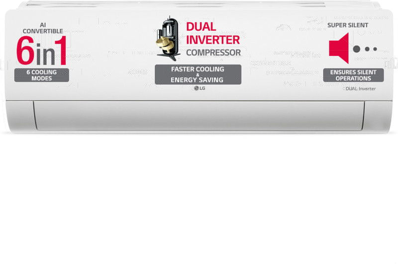 Lg Ai Convertible 6-In-1 Cooling 2024 Model 1.5 Ton 5 Star Split Dual Inverter 4 Way Swing, Hd Filter With Anti-Virus Protection,Viraat Mode & Adc Sensor Ac  – White(Ts-Q19Ynze1, Copper Condenser)