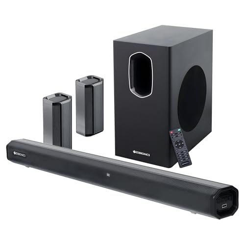 Zebronics Juke Bar 7600 Soundbar, 300 Watts, 5.1 Surround, Dual Rear Satellites, Triple Driver Soundbar, 6.5″” Subwoofer, Bluetooth | Hdmi (Arc) | Optical | Usb | Aux