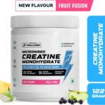 Wellcore Micronised Creatine Monohydrate | Lab Tested | Enhanced Absorption | 100% Pure Creatine(122 G, Fruit Fusion)