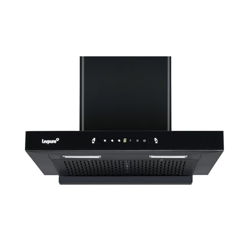 Livpure Fenix 60 Cm 1400 M3/Hr T-Shape | Filterless Auto Clean Kitchen Chimney With Oil Collector |10 Year Warranty On Motor (2 Year Comprehensive) By Livpure, (Touch & Gesture Control, Black)