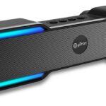 Ptron Fusion Rb With 18W Stereo Sound, Dual Drivers, Rgb Lights & 6Hrs Playback 18 W Bluetooth Soundbar(Matt Black, 2.0 Channel)