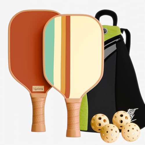 Lifelong Professional Pickleball Paddle Set| Fiberglass Surface| 16 Mm Thickness| 4 Pickle Ball Balls| Paddle Cover Bag| Cushion Comfort Handle Grip| Durable Pickleball Paddle | Outdoor Game