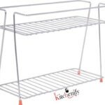 Kitchenify Spice Rack For Kitchen Dish Organising Stainless Steel Wall Shelf Stainless Steel Wall Shelf(Number Of Shelves – 2, Silver)