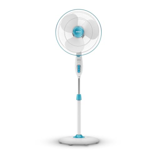 Havells 400Mm Gatik Pro Pedestal Fan | 120 Ribs Guard Safety, Smooth Oscillation, Heavy Base For Stability, Isi Marked | 2 Year Warranty, (Blue)