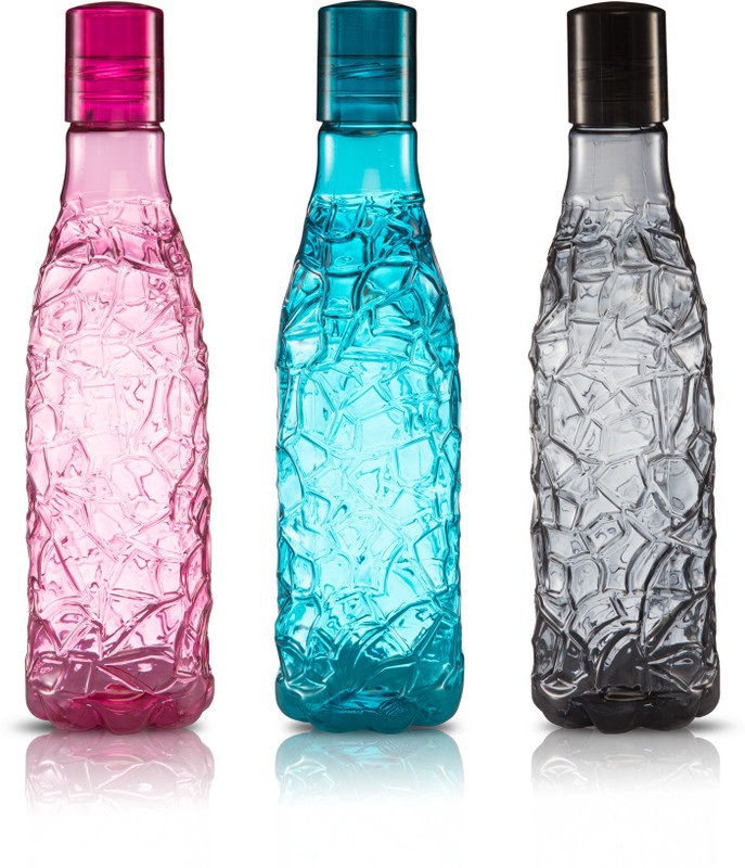 Flipkart Smartbuy Designer Mosaic Bottle – 1000Ml – Pet(Pack Of 3, Multicolor, Plastic)