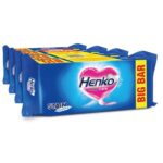 Henko Stain Care Detergent Bar 250Gm X 4 | With Long-Lasting Formula & Stain Busters Removes Tough Stain With Care | Gentle On Fabrics & Tough On Stains | Keeps Clothes Bright & Fresh [250Gmx4]