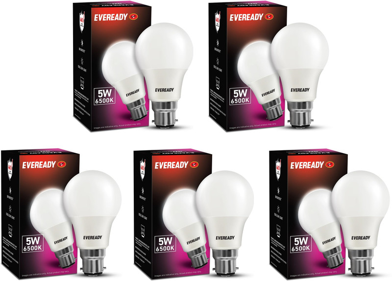 Eveready 5 W Basic Standard B22 Led Bulb(White, Pack Of 5)
