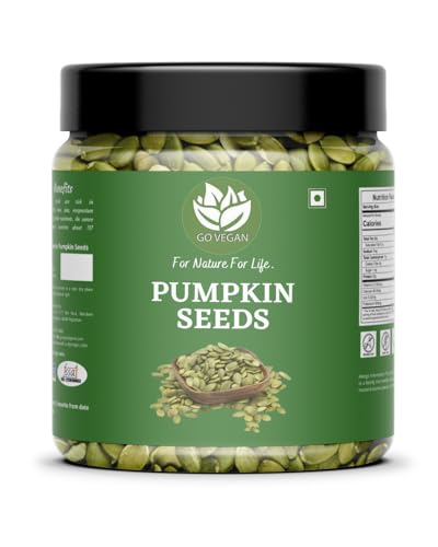 Go Vegan 100% Natural & Premium Pumpkin Seeds 1Kg – Raw Seeds For Eating | Immunity Booster And Protein Rich Seeds | Healthy Diet Snacks Diwali Gift Pack (Pumpkin Seeds 1 Kg)