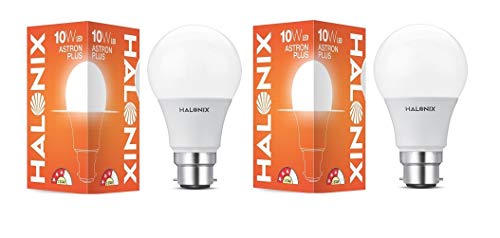 Halonix B22D 10Watt Led Astron Plus (White, Round) Pack Of 2