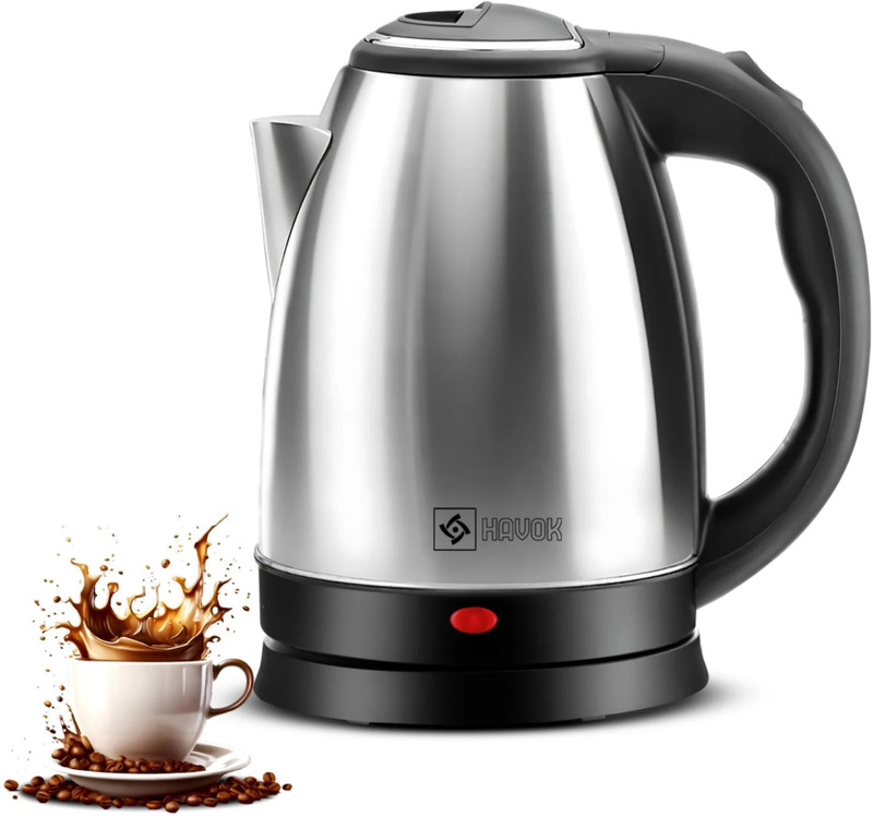 Havok Electric Kettle With Stainless Steel Body (Silver & Black) Electric Kettle(1.8 L, Silver)