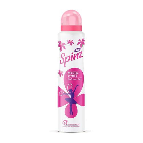 Spinz Mystic White Perfumed Deo For Women, With Fresh Lily Aerosol Fragrance For Long Lasting Freshness And 24 Hours Protection From Odour Causing Bacteria, 200Ml