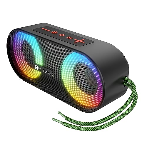Portronics Pixel 3 20W Portable Wireless Bluetooth Speaker With Upto 7Hour Playtime, Tws Connectivity, Rgb Lights, Fm, Aux,Tf Card & Usb Drive, Ipx7 Water Resistant, Type C Charging Port(Black)