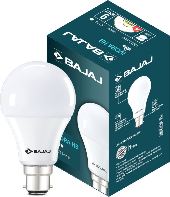 Bajaj 9 W Basic Round B22 Led Bulb(White)