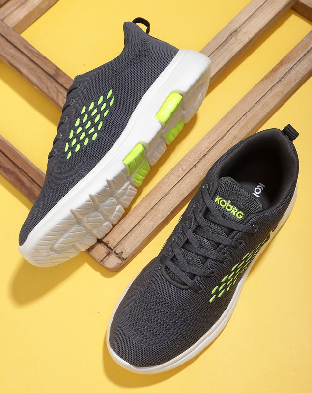 Koburg Jauvie Sport Shoes | Memory Foam Insole | Durable Sports Shoes Kg-105 Running Shoes For Men(Grey , 7)