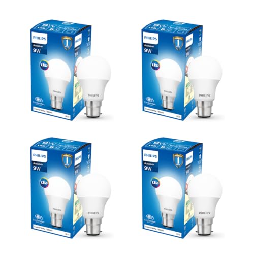 Philips 9-Watts Multipack B22 Led Cool Day White Led Bulb, Pack Of 4, (Ace Saver)