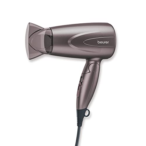 Beurer Professional Foldable, Travel Friendly, Compact 1300 Watts Hair Dryer With 2 Ultra Heat & Speed Settings,Automatic Overheating Protection, Mettalic Color (3 Years Warranty), Brown