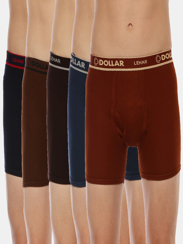 Dollar Men Dollar Lehar Mens Combed Cotton Trunk – Pack Of 5 – Actual Colour May Vary Brief