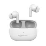 Amazon Basics True Wireless In-Ear Earbuds With Mic, 10Mm Dual Drivers, Touch Control, Ipx5 Sweat & Water Resistant, Bluetooth 5.1, Up To 50 Hours Play Time, Type-C Fast Charging (White)