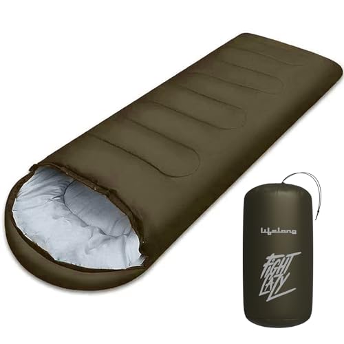 Lifelong Sleeping Bag For Adults – Winter Sleeping Bags Certified For Temperatures 4°C To 10°C – Mummy Shape Foldable Camping Bed Height Upto 6’5”Feet – Travel Accessory For Camping, Hiking, Trekking