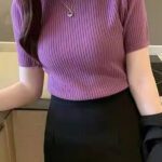 Offhand Casual Self Design Women Purple Top