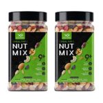 Greenfinity Absolute Health, Premium Fruit, Nut & Fiber Supermix, Healthy Mixed Nuts With Dry Fruits | Almonds | Cashews | Cranberry | Pumpkin Seeds | Walnuts, Reusable Jar, 500Gm | Pack Of 2
