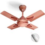 Longway Creta P1 600 Mm/24 Inch Ultra High Speed 4 Blade Anti-Dust Decorative Star Rated Remote Controlled Ceiling Fan (Rusty Brown, Pack Of 1)