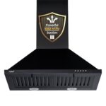 Livpure Alder Neo 60 Cm 1050 M3/Hr Pyramid Kitchen Chimney With Elegant Look, Double Baffle Filter, Push Button, Dual Led Lamps (Black) |5 Years Warranty On Motor,1 Year Comprehensive) By Livpure