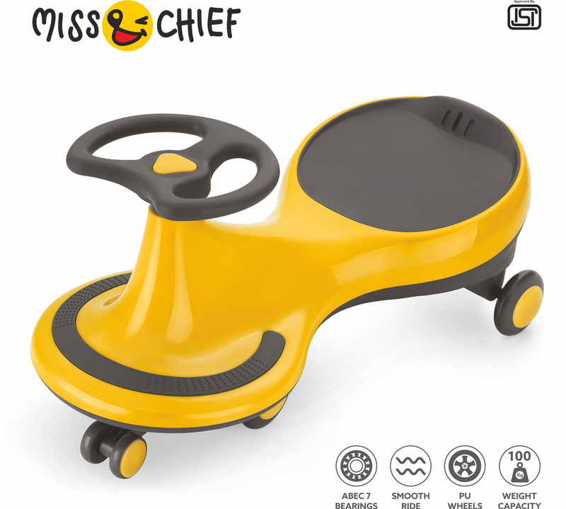 Miss & Chief Cruiser Assembled Swing Car For Kids (2-5 Years) Rideons & Wagons Non Battery Operated Ride On(Yellow)