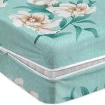 Bsb Home Premium Cotton Printed Mattress Cover/Protector With Zipper Chain|Provides All Around Protection With 360° Encasing |Single Size Bed – 72X36+6 Inches (6 X 3 Feet Mattress) – Light Green