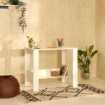 Green Soul Indus Study Table | Is-3087 Certified Engineered Wood| Compact Design | Hidden Book Shelf | Computer Table For Home Pc |Writing Desk For Adults & Students | 90Cm Wide| 1 Yr Warranty – White