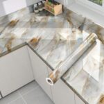 Popaxy Marble Wallpaper Vinyl Roll – Peel & Stick Diy Wall Sticker For Kitchen Countertop, Cabinets, Furniture – Waterproof, Oil-Proof Self Adhesive Vinyl For Home Décor(60X200Cm) (New Rose Gold)