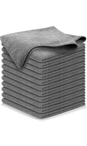 Eufloria Microfiber Cloth – 40×40-340 Gsm Grey, Thick Lint & Streak-Free Multipurpose Cloths – Automotive Microfibre For Car Cleaning Polishing Washing & Detailing (Pack Of 4)