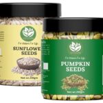 Go Vegan Raw Pumpkin, Sunflower Seeds For Eating Protein And Fibre Rich Food Pack Of 2-250G (Jar Pack)