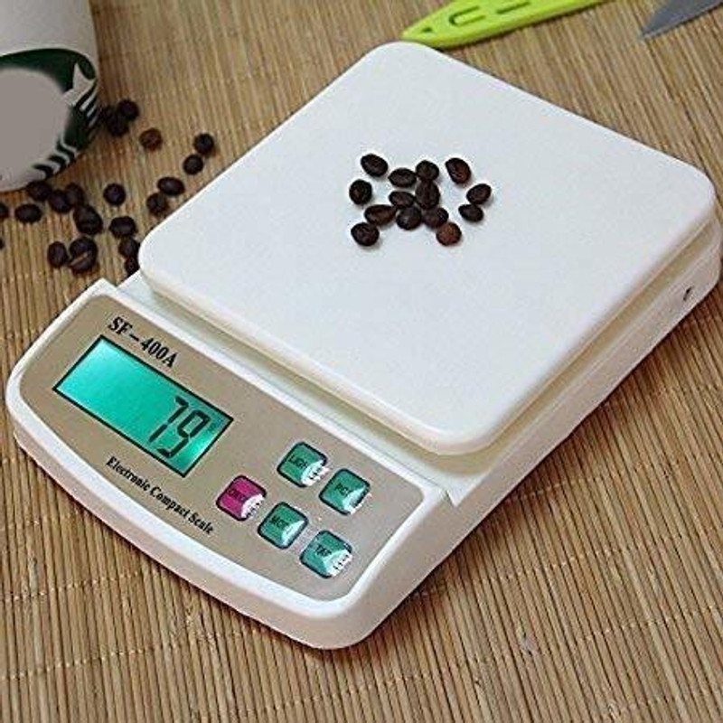 Aj Hub Electronic Digital 1Gram-10 Kg Weight Scale Lcd Kitchen Weight Scale Machine Measure For Measuring Fruits,Shop,Food,Vegetable,Vajan,Offer,Kata,Weight Machine Weighing Scale For Grocery,Kata,Taraju,Shop,Computer Kata,Tarazu,Jewellery,Sabzi, Weighing Scale (White) (Adaptor Included) Weighing Sc