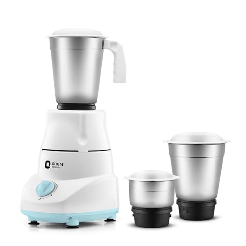 Orient Electric 500W Mixer Grinder | Kitchen Kraft 500 Mgkk50B3 With 3 Ss Jars | Longer Life Balanced Coil Motor | Abs Body | Uniform Grinding | 5 Years Motor Warranty
