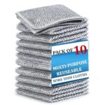 Daluci 10 Pcs Non-Scratch Steel Wire Dishwashing Cloth | Heavy-Duty Scrubber For Utensils & Kitchen Cleaning | Reusable & Durable Cleaning Cloth For Dishes, Sink & Countertops (Pack Of 10)