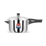 Pigeon By Stovekraft Elite Shine 5 L Tri-Ply Body Outer Lid Pressure Cooker Induction And Gas Stove Compatible That Distributes Heat Evenly For Uniform Cooking (Stainless Steel, Silver)