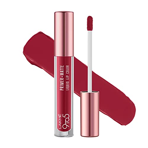 Lakmé 9 To 5 Primer + Matte Liquid Lipstick – Mp3 Dusty Rose, 4.2 Ml