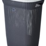 Amazon Brand – Solimo Knit Laundry Basket – Big – 55 Litres – 44 Cm X 35 Cm X 61 Cm | Dark Grey – Plastic