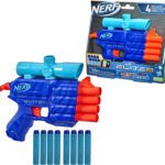Nerf Elite 2.0 Prospect Qs-4 Toy Blaster,4-Dart Blasting,Targeting Scope,Incl.8 Darts Guns & Darts(Multicolor)
