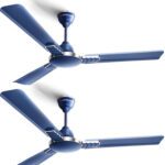 Longway Wave P2 1200 Mm 3 Blade Ceiling Fan(Ultra High Speed | Silver Blue | Pack Of 2)