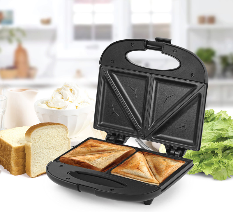 Cello Super Club Ultra Pro 800W Sandwich Maker | Non-Stick Coating | Power Indicators Toast(Black)