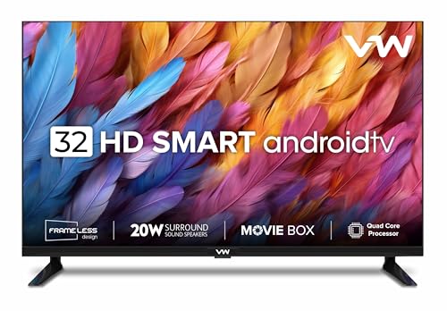 Vw 80 Cm (32 Inches) Frameless Series Hd Ready Android Smart Led Tv Vw32S (Black)