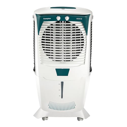 Crompton Ozone 55 Litres Desert Air Cooler For Home | Large & Easy Clean Ice Chamber | 4-Way Air Deflection | High Density Honeycomb Pads | Everlast Pump | Auto Fill
