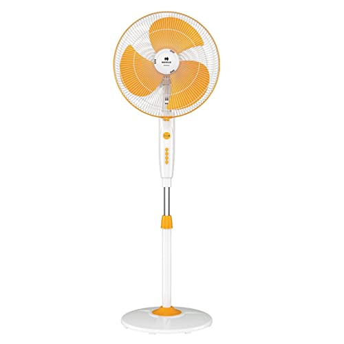 Havells 400Mm High Speed Pedestal Fan | Strong & Stable Base | Thermal Overload Protector | Jerk Free Oscillation, Smooth Swing Operation | 2 Year Warranty | White & Yellow | Trendy